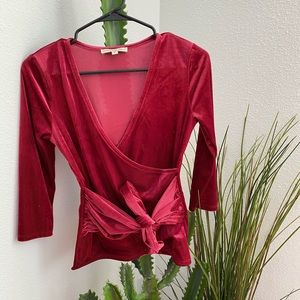 Express velour wrap top